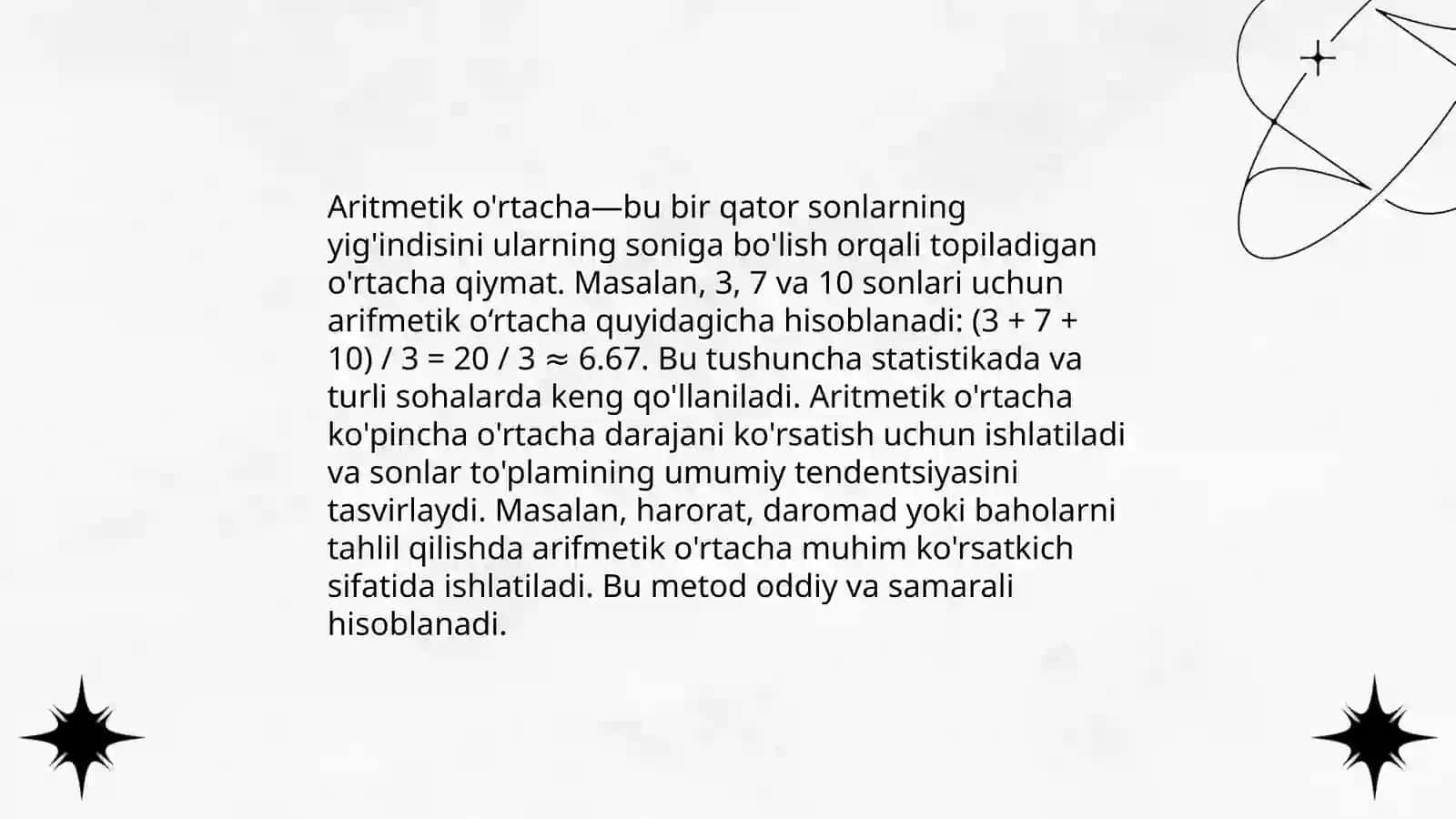 O'rtacha va nisbiy ko'rsatkichlarni hisoblash usuli 4