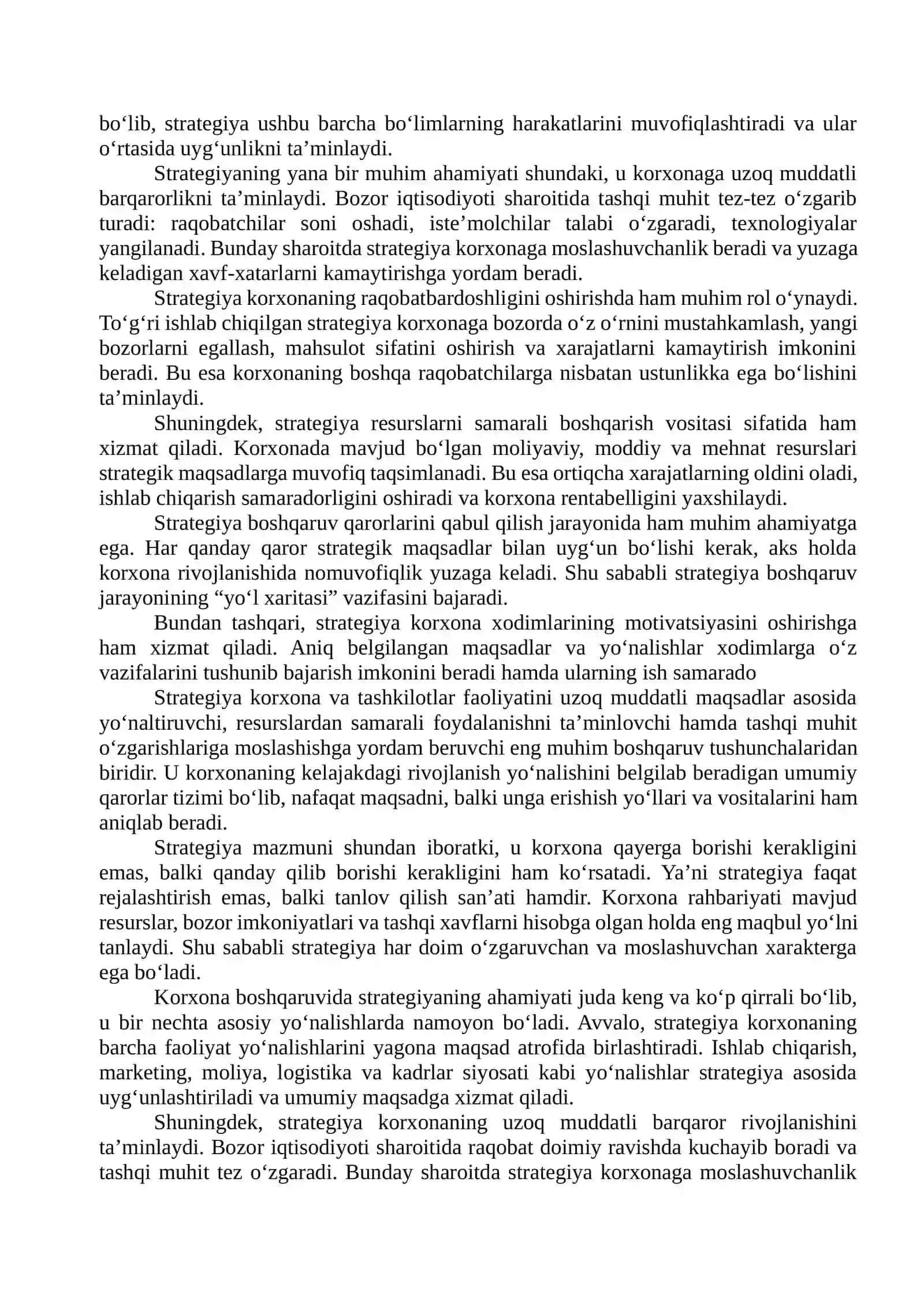 STRATEGIYANI SHAKLLANTIRUVCHI OMILLAR TAHLIL 4