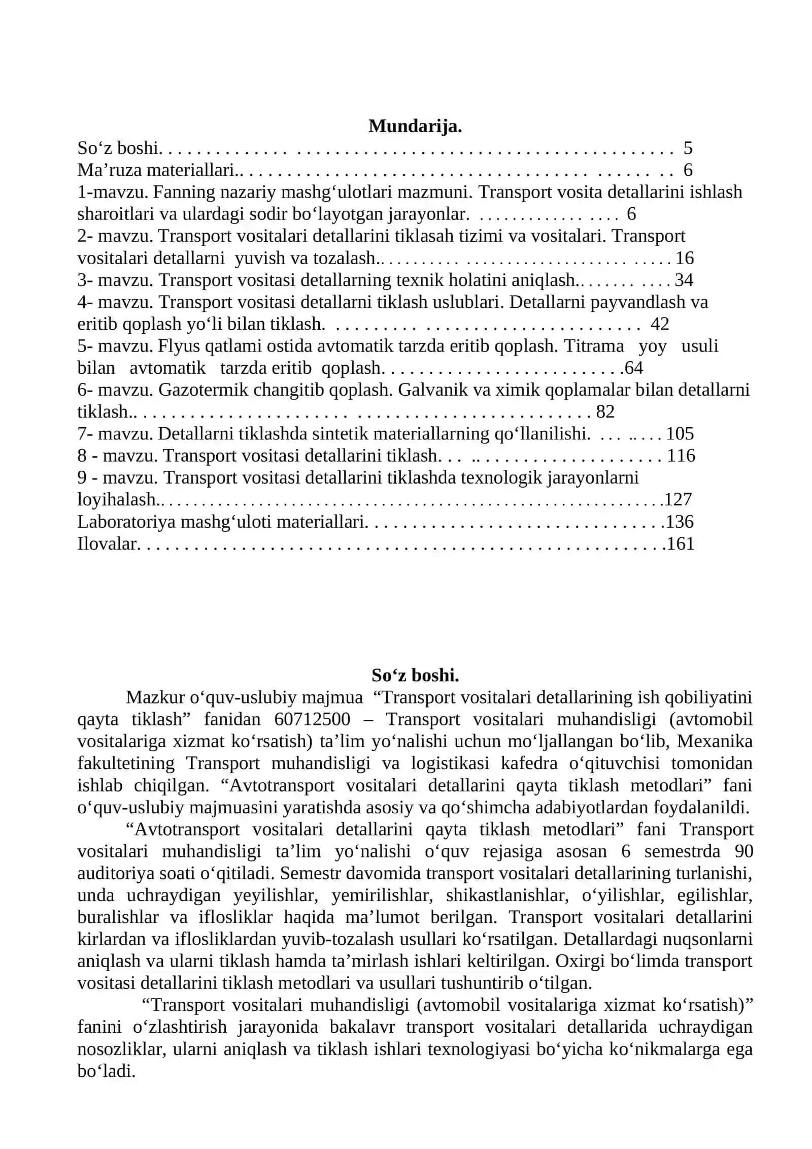 AVTOTRANSPORT VOSITALARI DETALLARINI QAYTA TIKLASH METODLARI 4