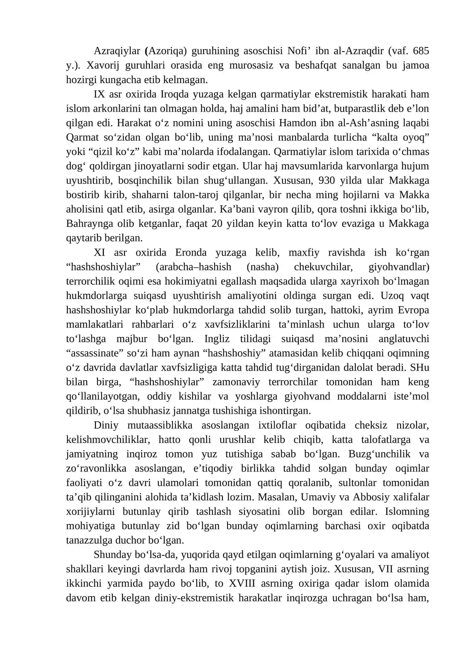 13-mavzu: DINIY FUNDAMENTALIZM, RADIKALIZM VA TERRORIZMNING TARIXI VA YO`NALISHLARI 4