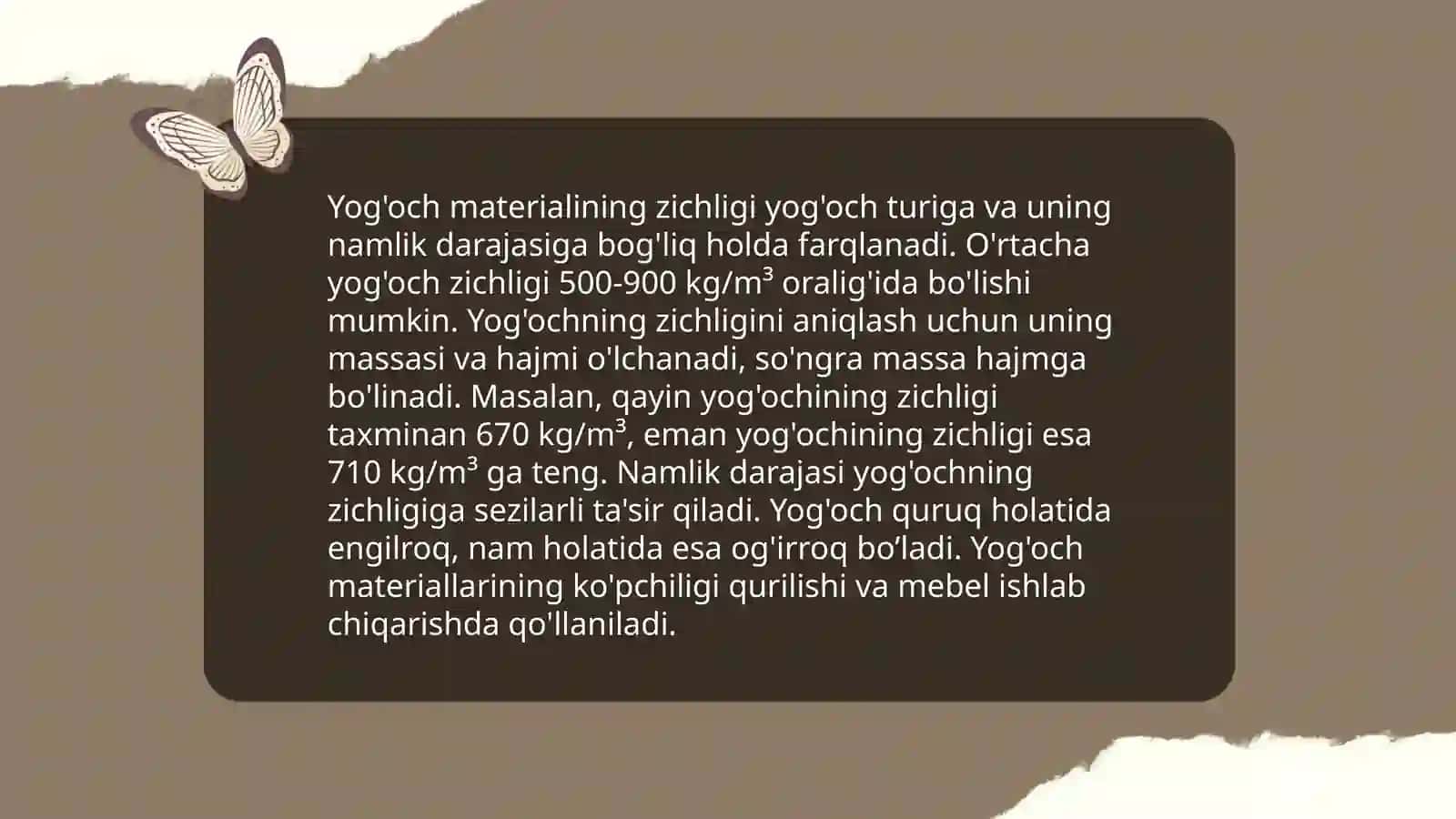 Yog'ochning meyoriy va hisobiy yuklar va ularni aniqlash 4