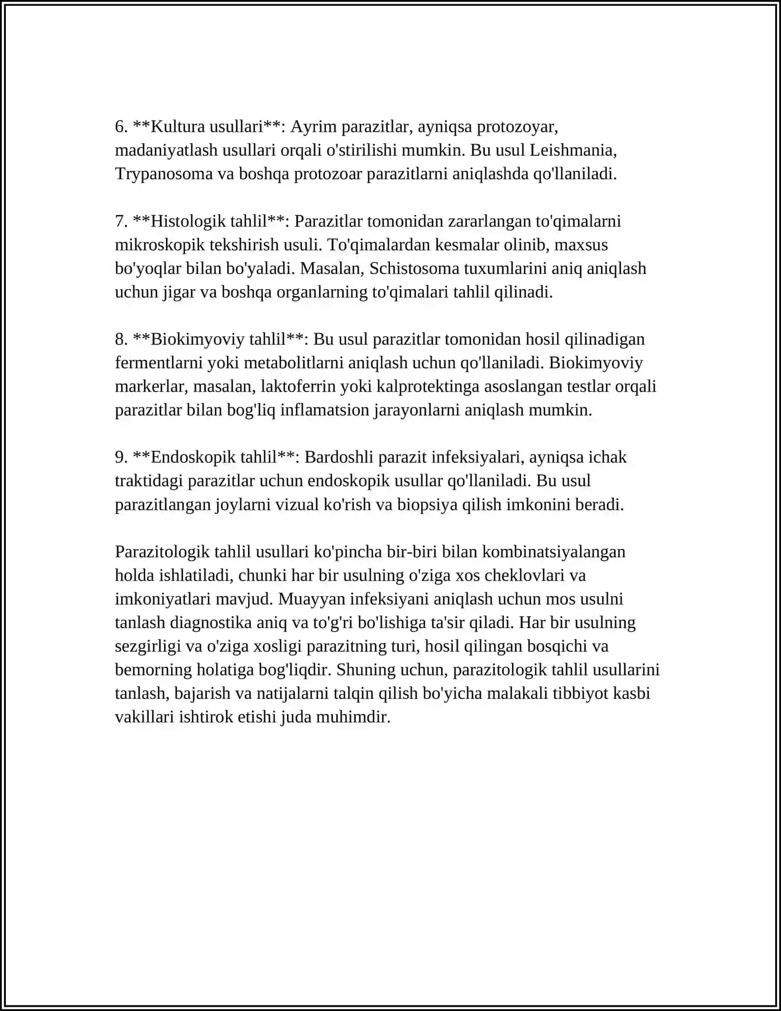PARAZITLAR KASALIKLARI DIYAKNOSTIK USULARI 4