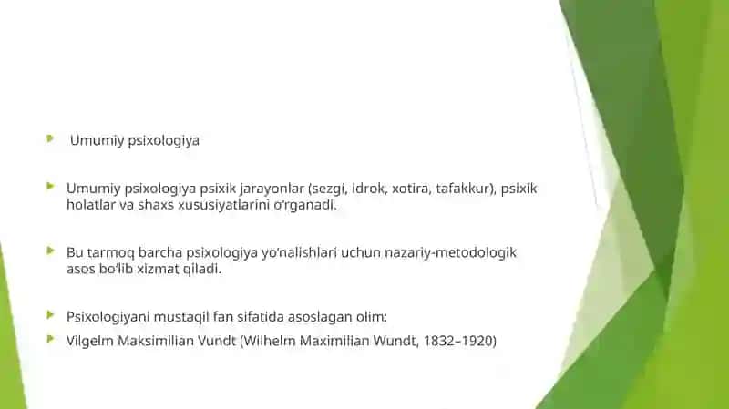 Psixologiya tarmoqlari va psixolog kasbiy faoliyati 4