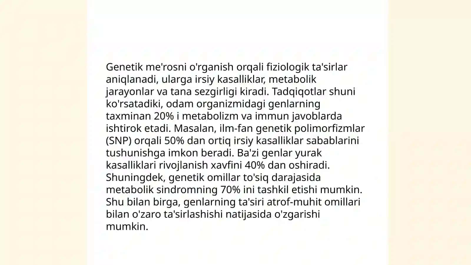 Irsiyat va irsiy kasalliklar. Nerv tiziming ahamiyati va gigiyenasi 4