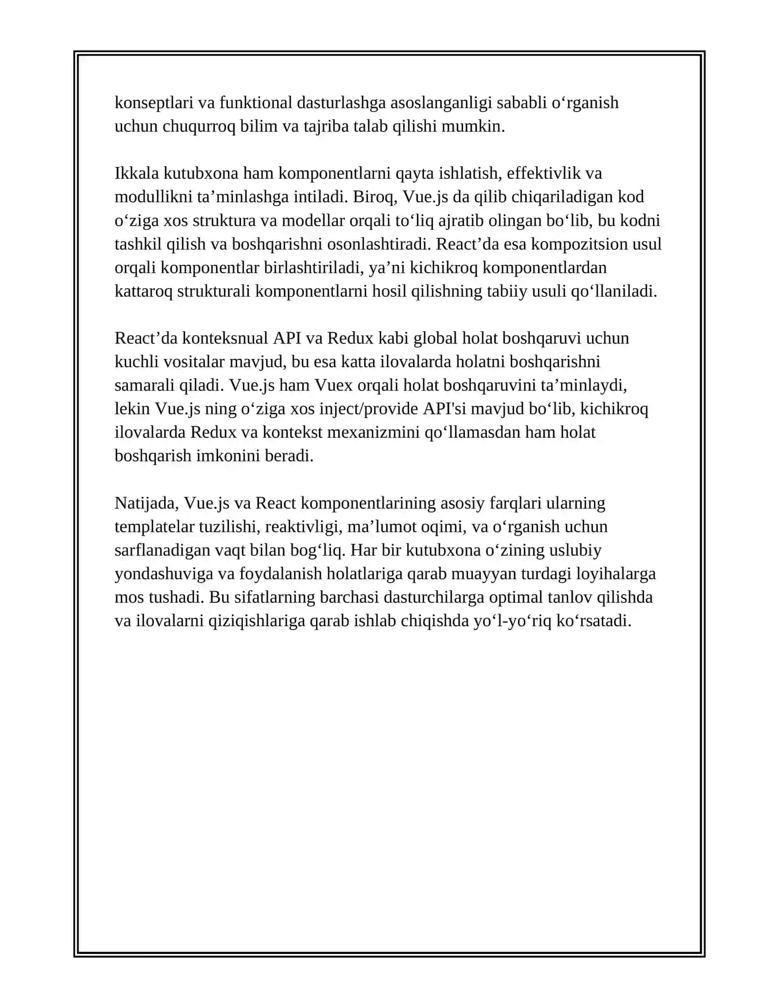 Vue.js va React komponentlari arxitekturasi: asosiy farqlar 4