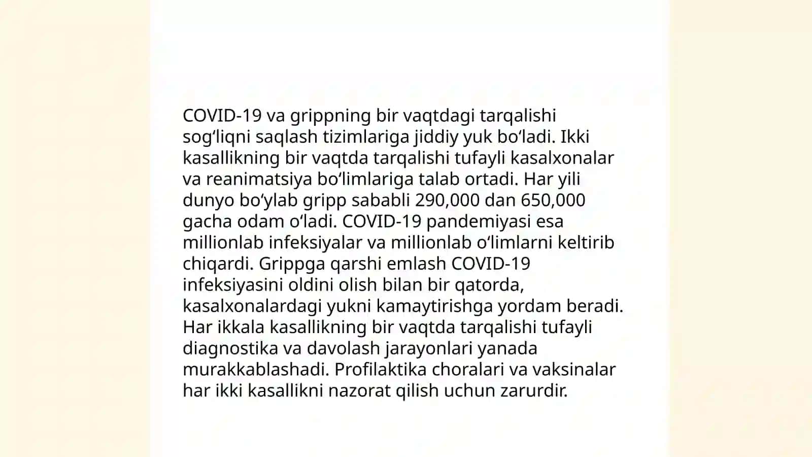 Covid 2019 Gripp gepatit va OITV |OITS- XXI asr muammolari 4