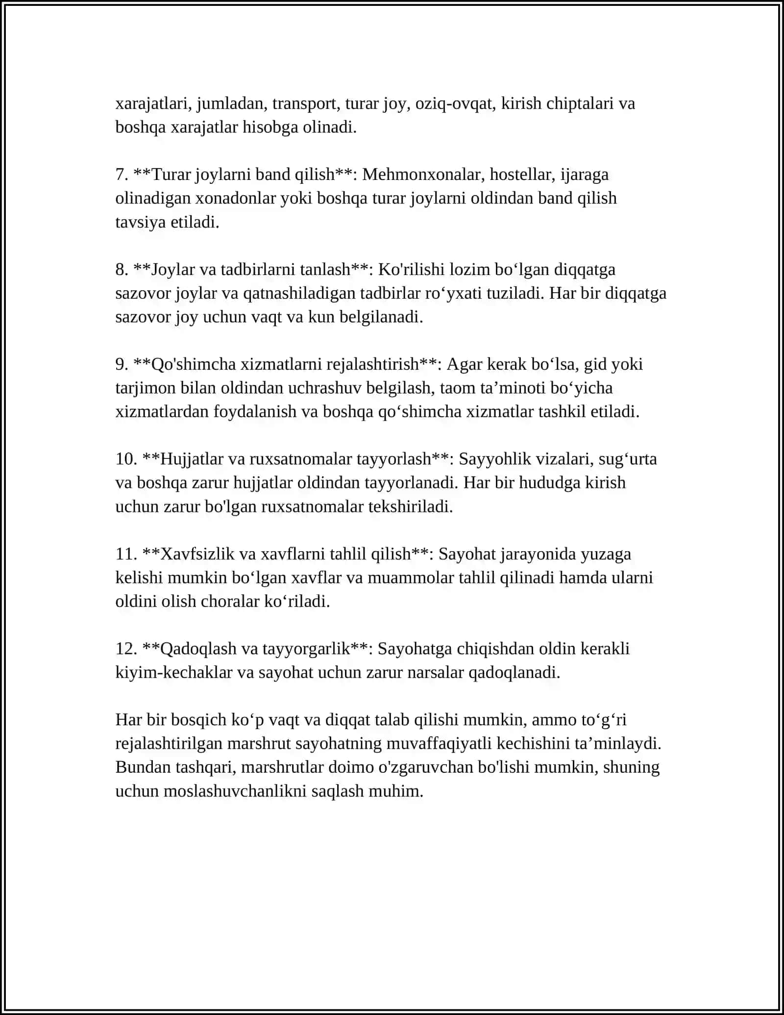 SAYOHAT MARSHRUTLARINING SHAKLLANISHI BOSQICHLARI 4