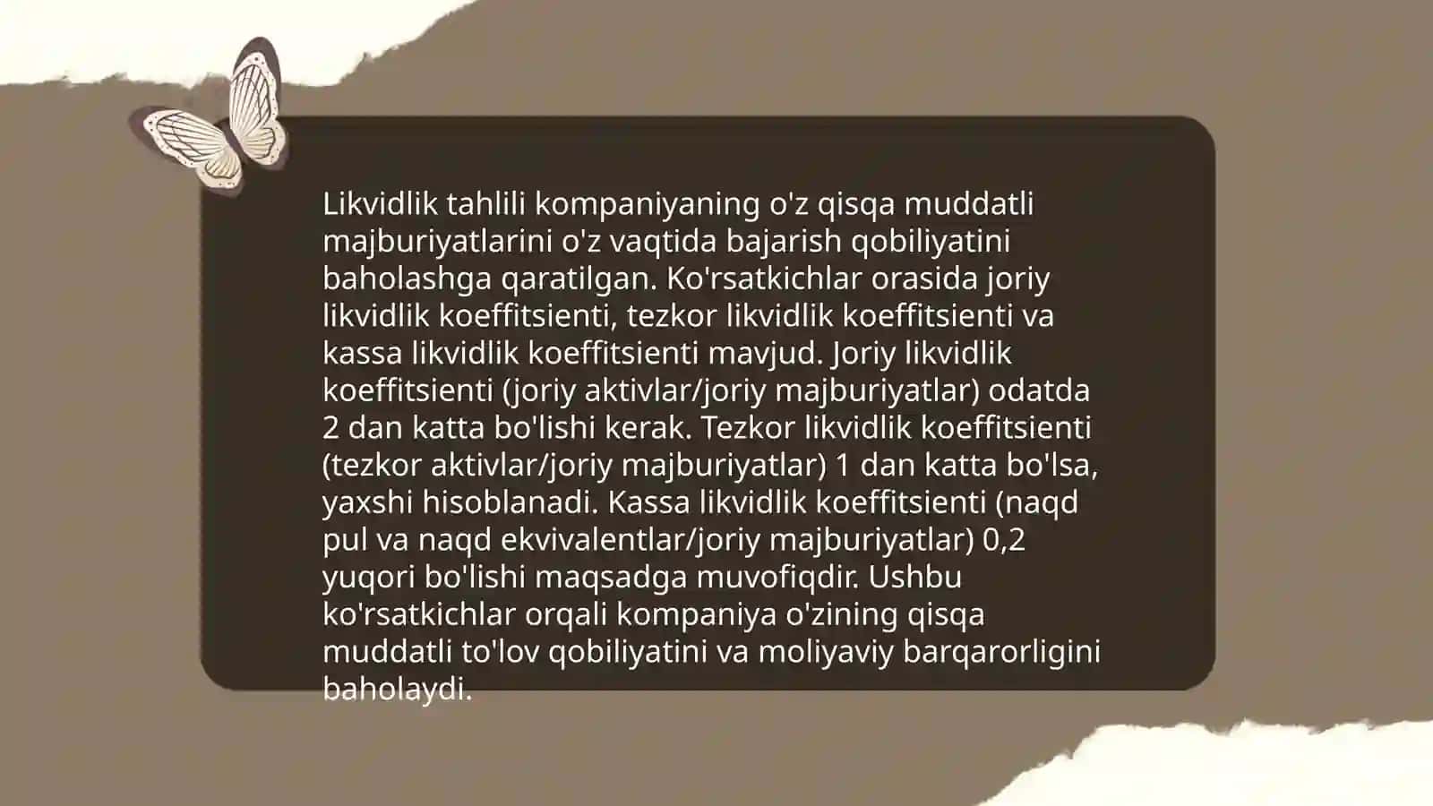 Pul mablagʻlarining ekvivalenti 4