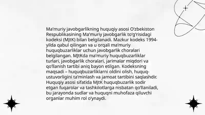 Maʼmuriy javobgarlik toʻgʻrisidagi qonunchilik 4