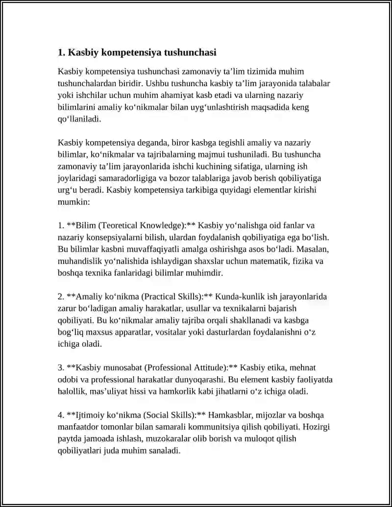 TALABALARNING MALAKA VA MALAKALARI MUTAXASSISNING KASBIY KOMPETENSIYASINING ASOSI SIFATIDA 4