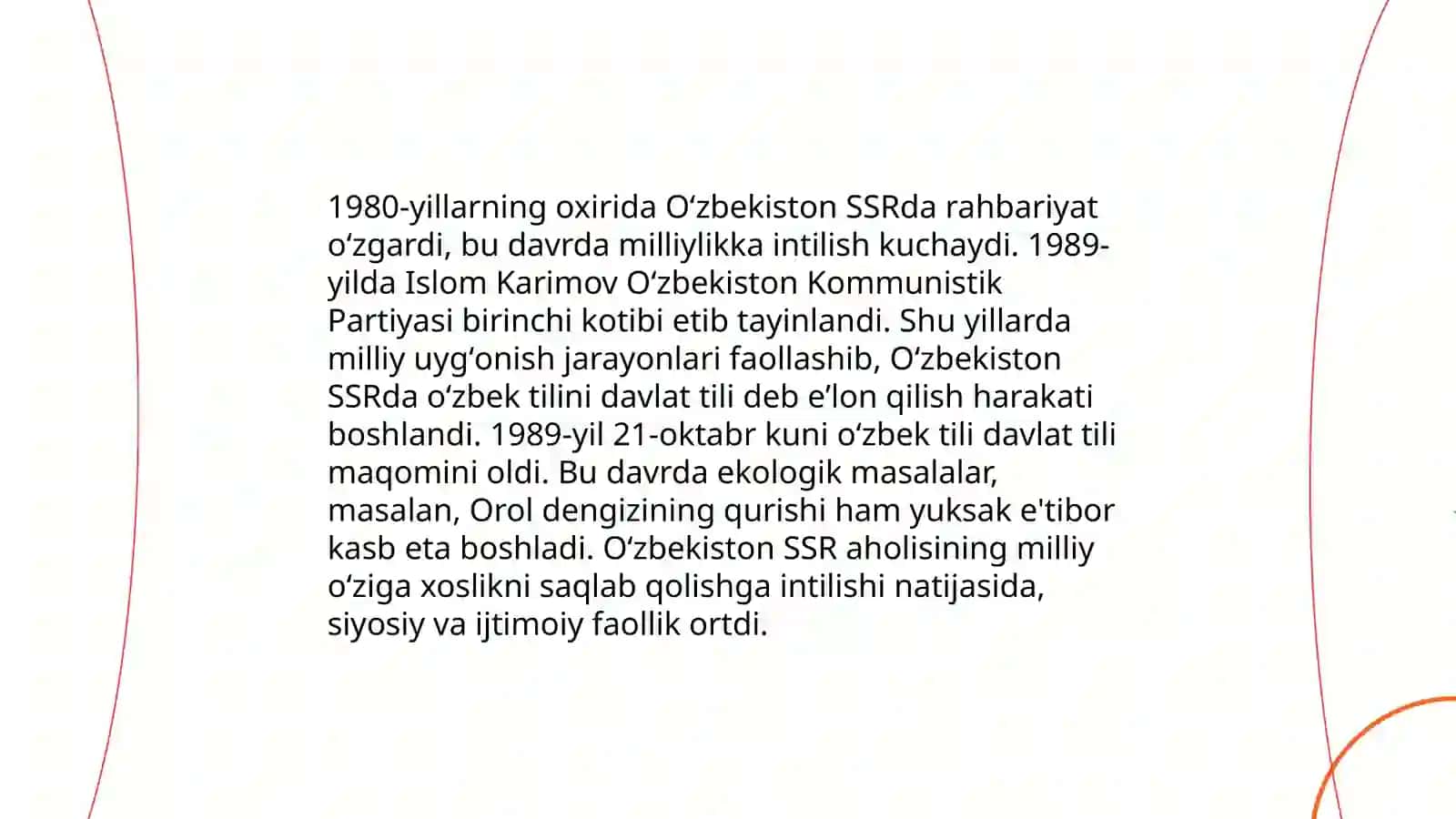 Mustaqillikka erishish arafasida Oʻzbekistondagi ijtimoiy siyosiy jarayonlar 4