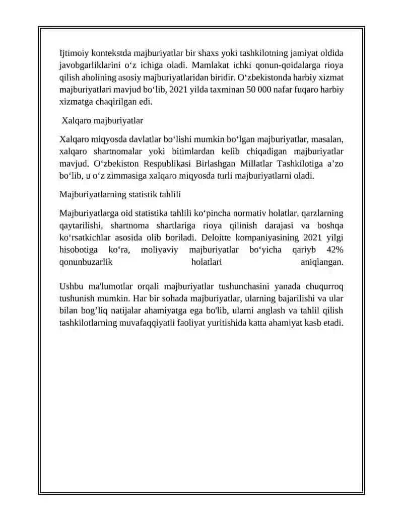 Majburiyatlar turlari va ularning vujudga kelish asoslari 4