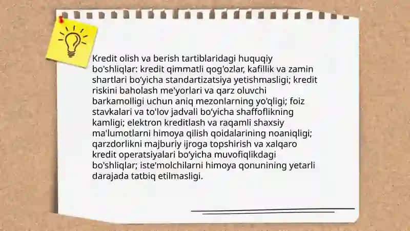 Davlat kredit haqidagi qonunchilik muammolari 4