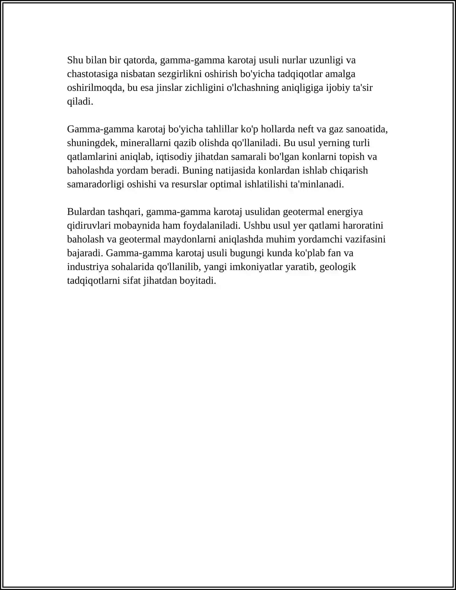 GAMMA-GAMMA KAROTAJ MALUMOTLARINI TAHLIL QILISH 4