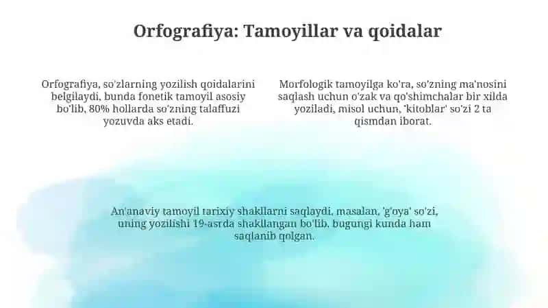 Grafika. Orfografiya va orfoepiya. Ona tili lug'at tarkibing ma'no jihatdan tavsiflanishi 4