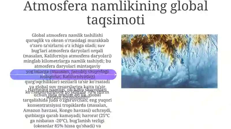 Atmosfera yogʻinlari va ularning yer sartida taqsimlanishi 4