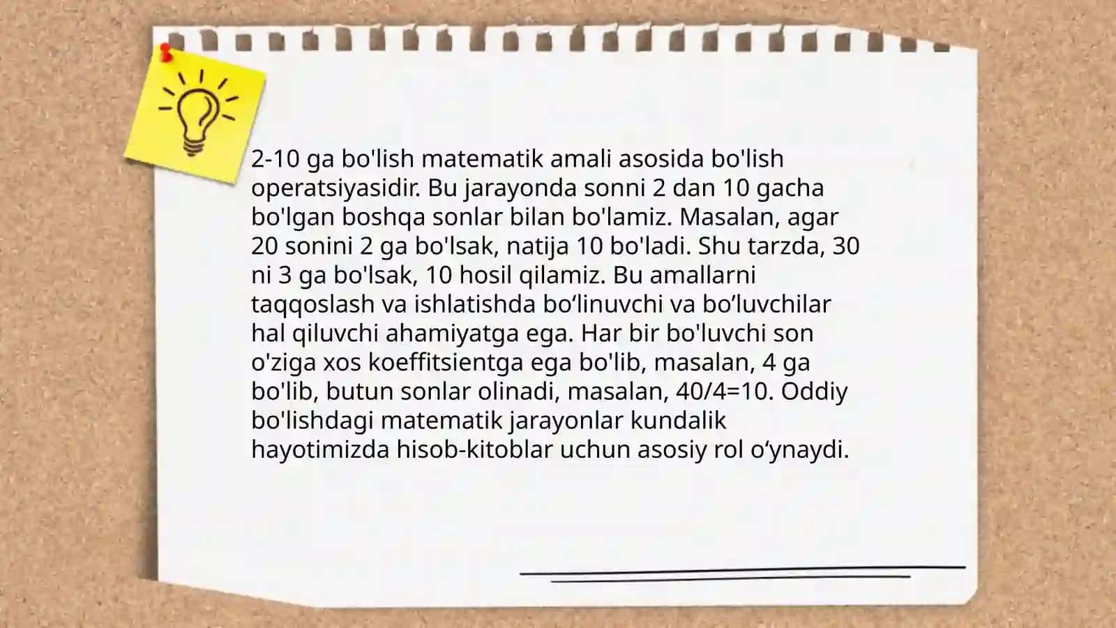 0 bilan tugagan sonlarning bo'lish qoidalari 4
