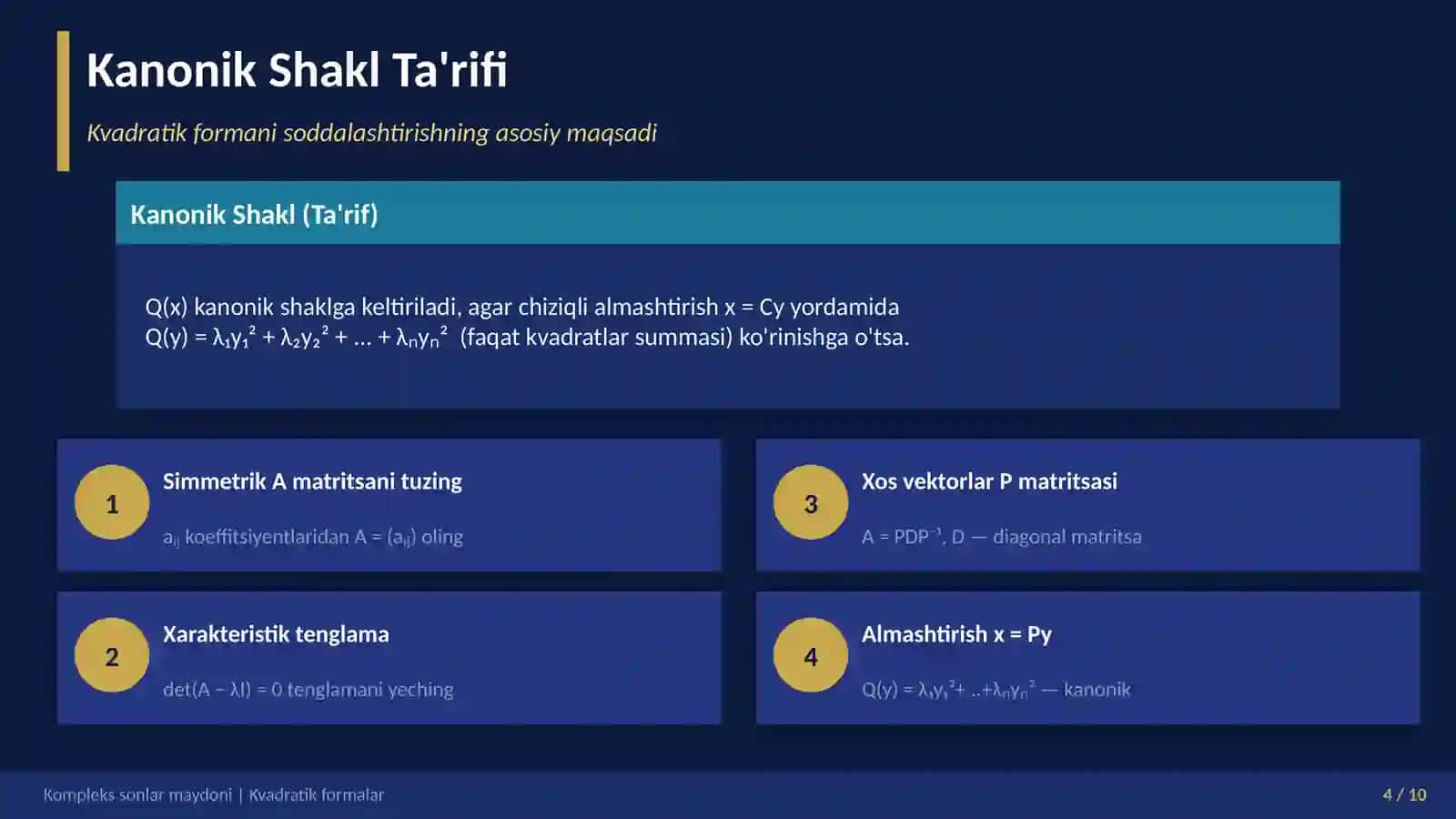 Kvadratik Formalar 4