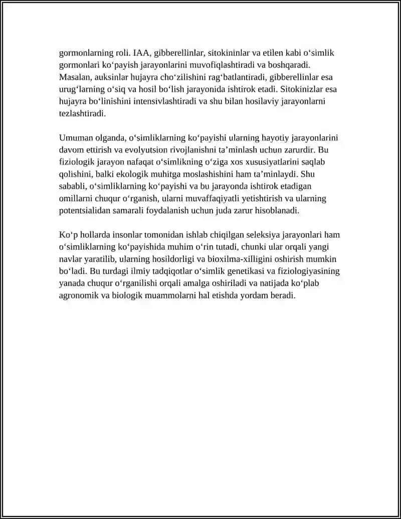 O'SIMLIKLARNING KO'PAYISH FIZOLOGIYASI 4