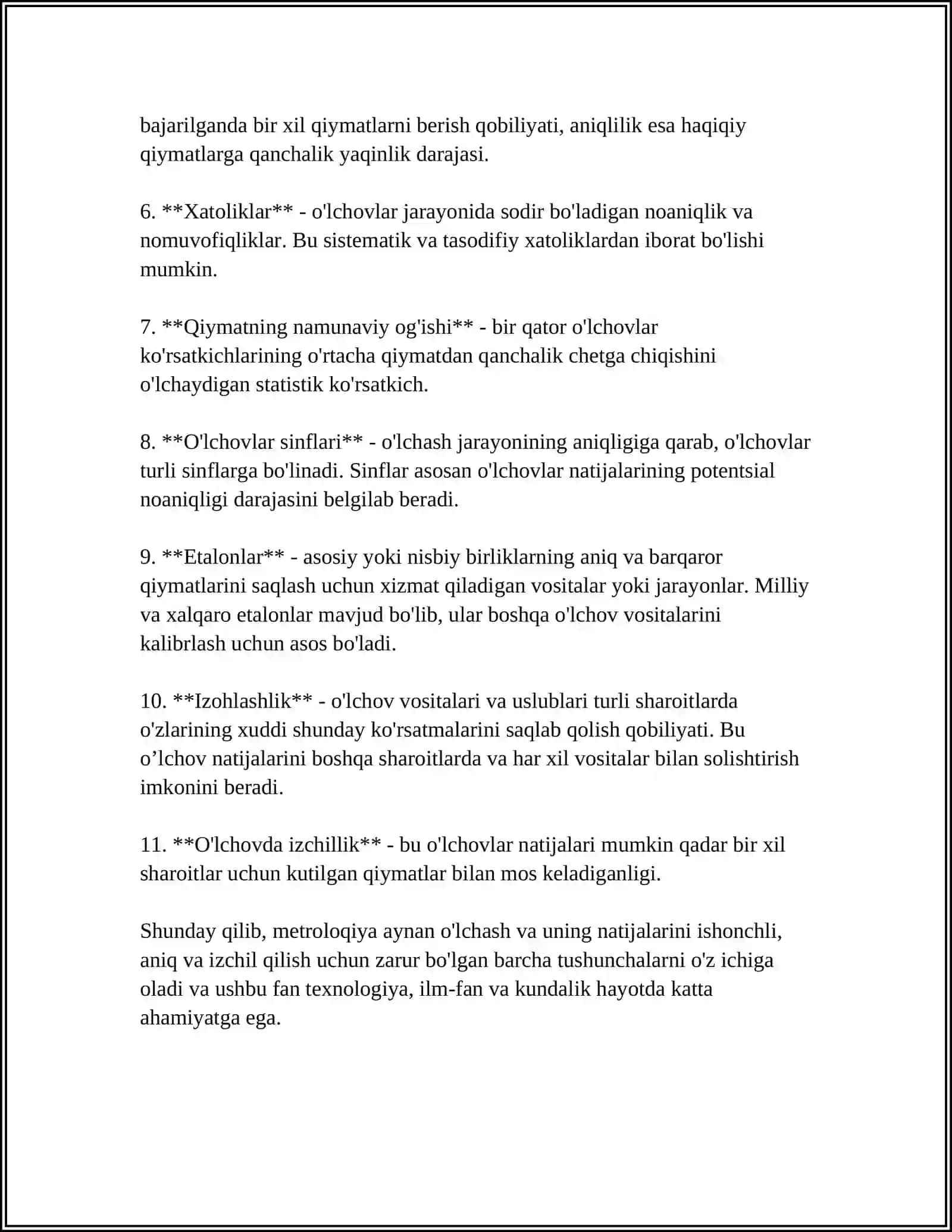 METROLOGIYA VA STANDARTLASHTIRISH 4