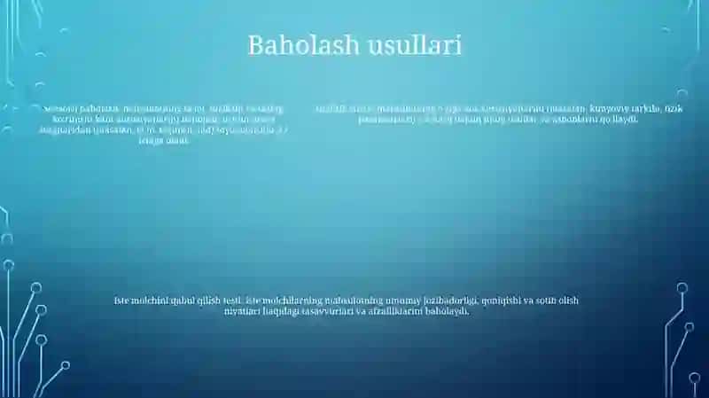 Mahsulot Sifat Darajasini Baholash 4