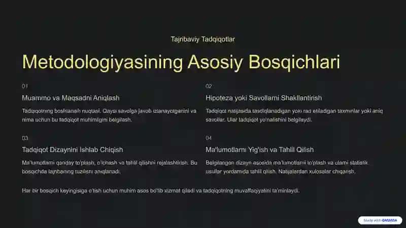 Tajribaviy Tadqiqotlar Metodologiyasi 4