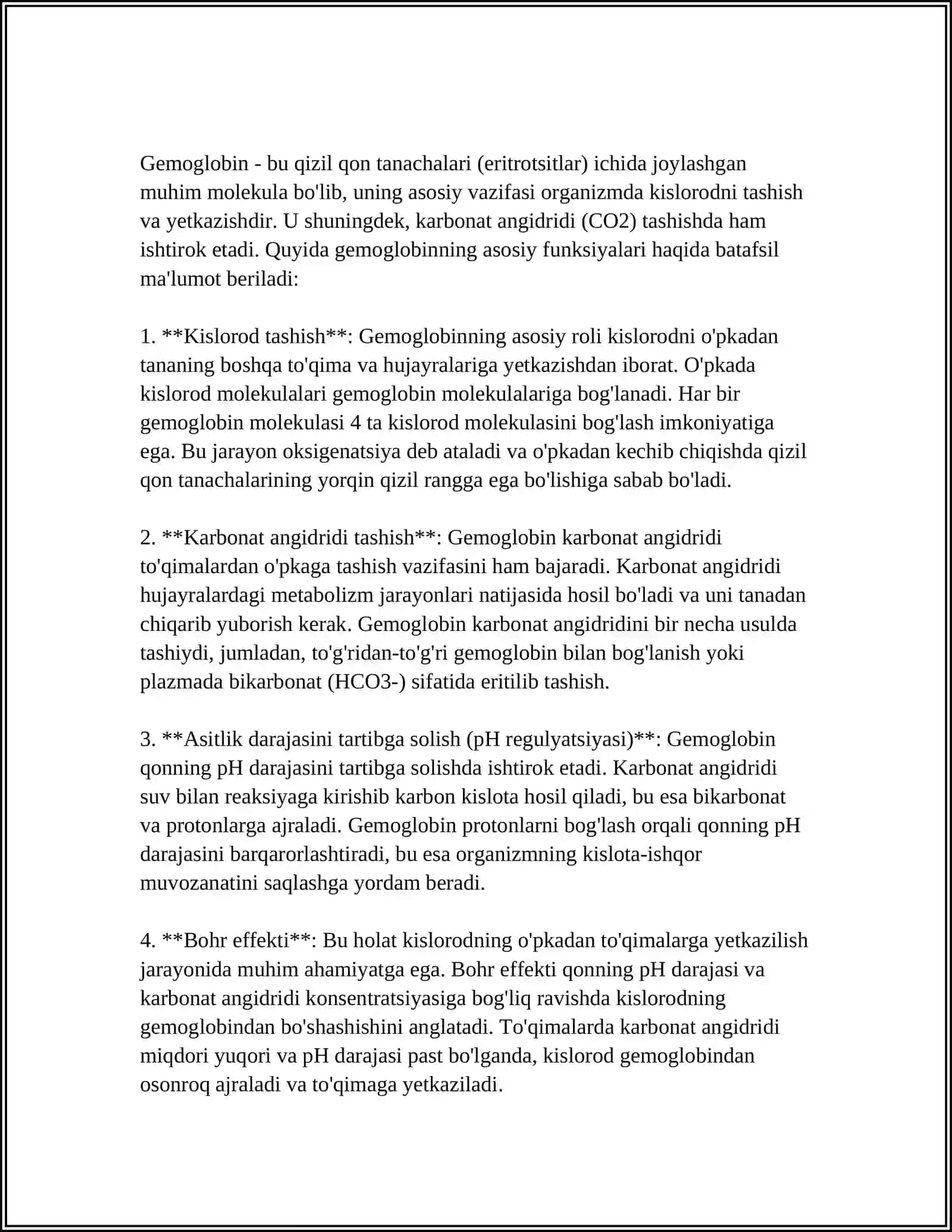 GEMOGLOBIN VA UNING TURLAR. LEYKOSITLAR, TIBBIYOTDAGI AHAMIYATI 4