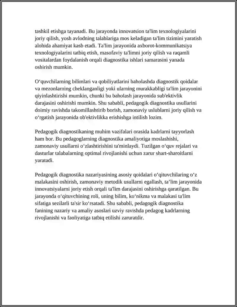 PEDAGOGIK DIAGNOSTIKA VA DIAGNOSTIKALASH 4