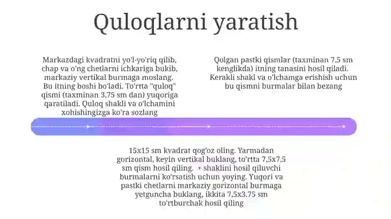 Qogʻozlarni ketma ket buklash usulda kuchukcha yasash 4
