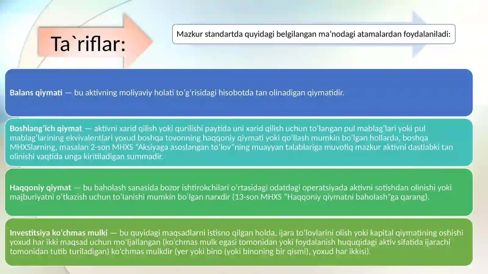 Buxgalteriya hisobining xalqaro standarti : Investitsiya ko‘chmas mulki 4