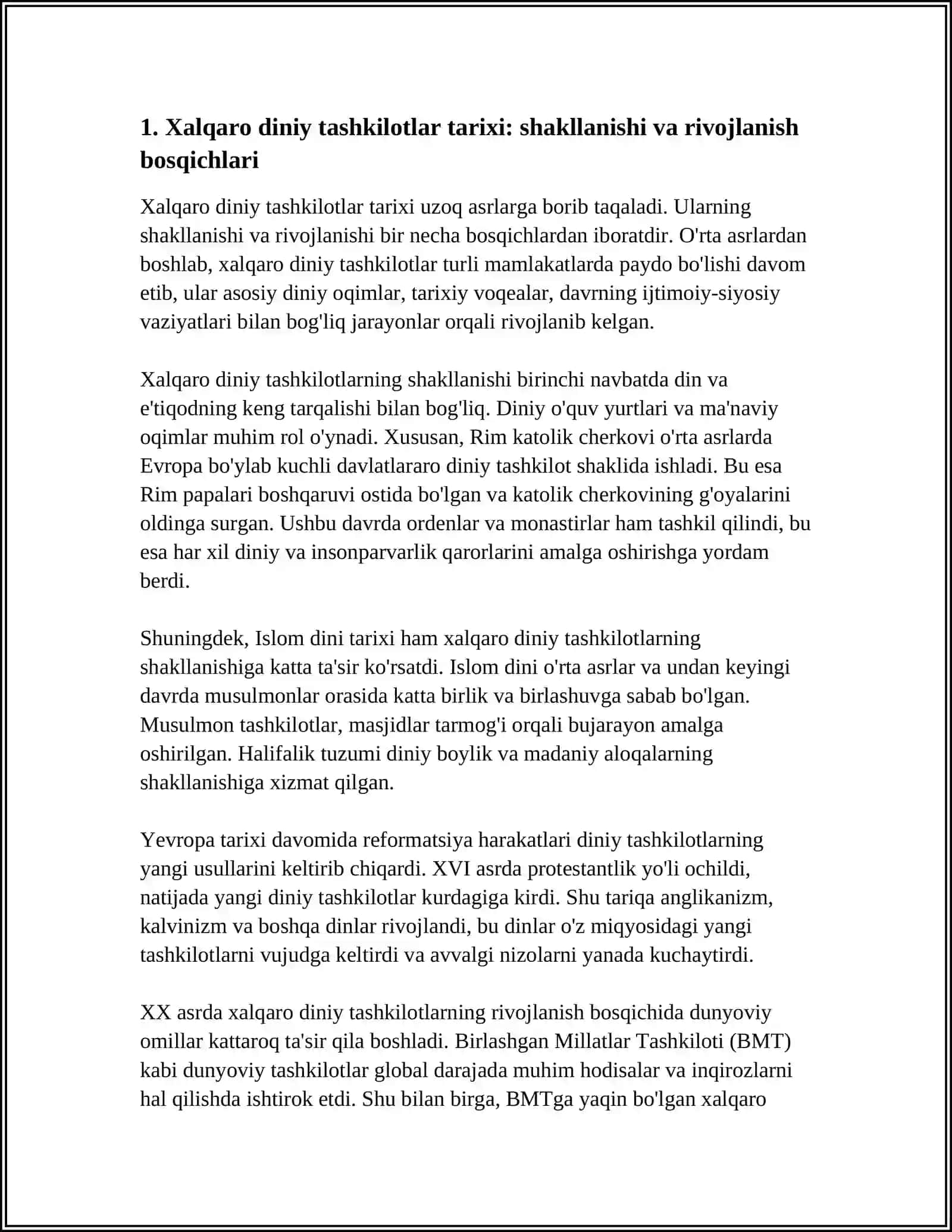 Xalqaro Diniy Tashkilotlar Tarixi va Ularning Barqaror Rivojlanish Maqsadlari 4
