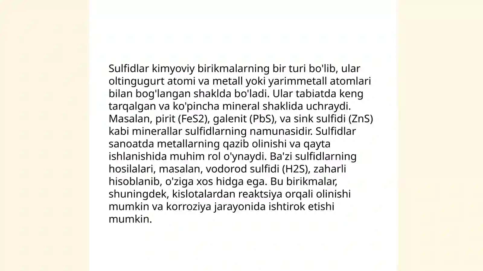 Vodorod sulfid asosida kationlarni guruhga boʻlish 4