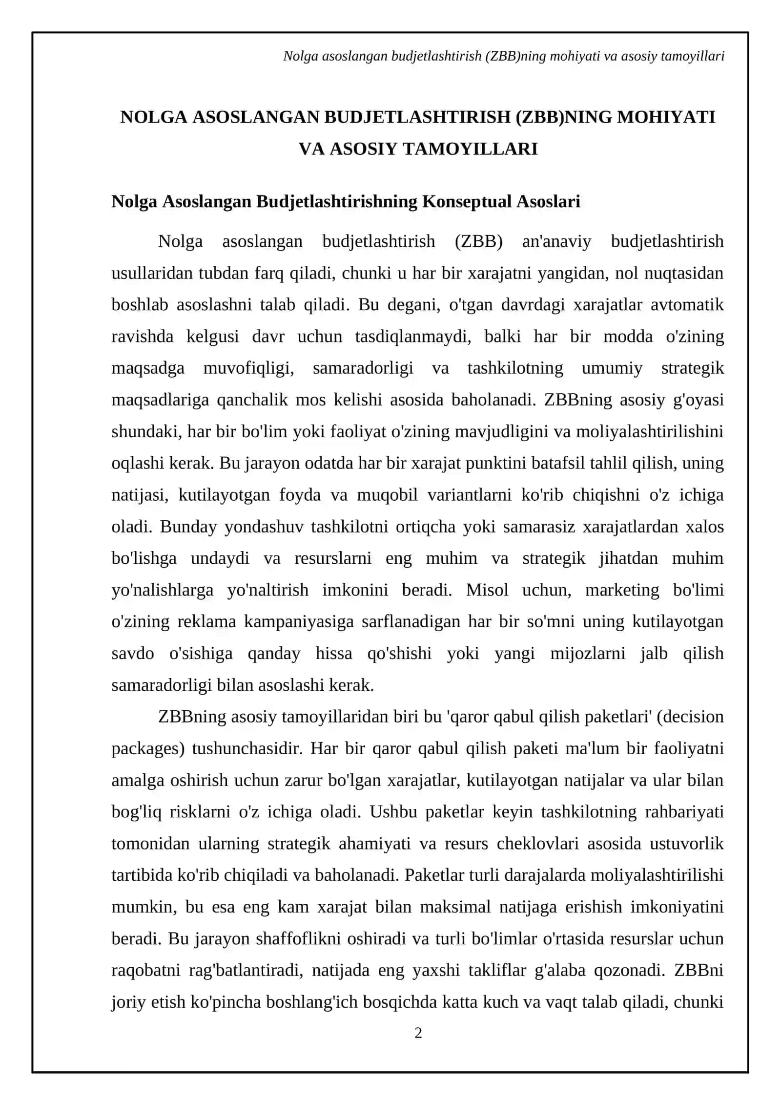Nolga asoslangan budjetlashtirish (Zero-Based Budgeting) va uning afzalliklari 4