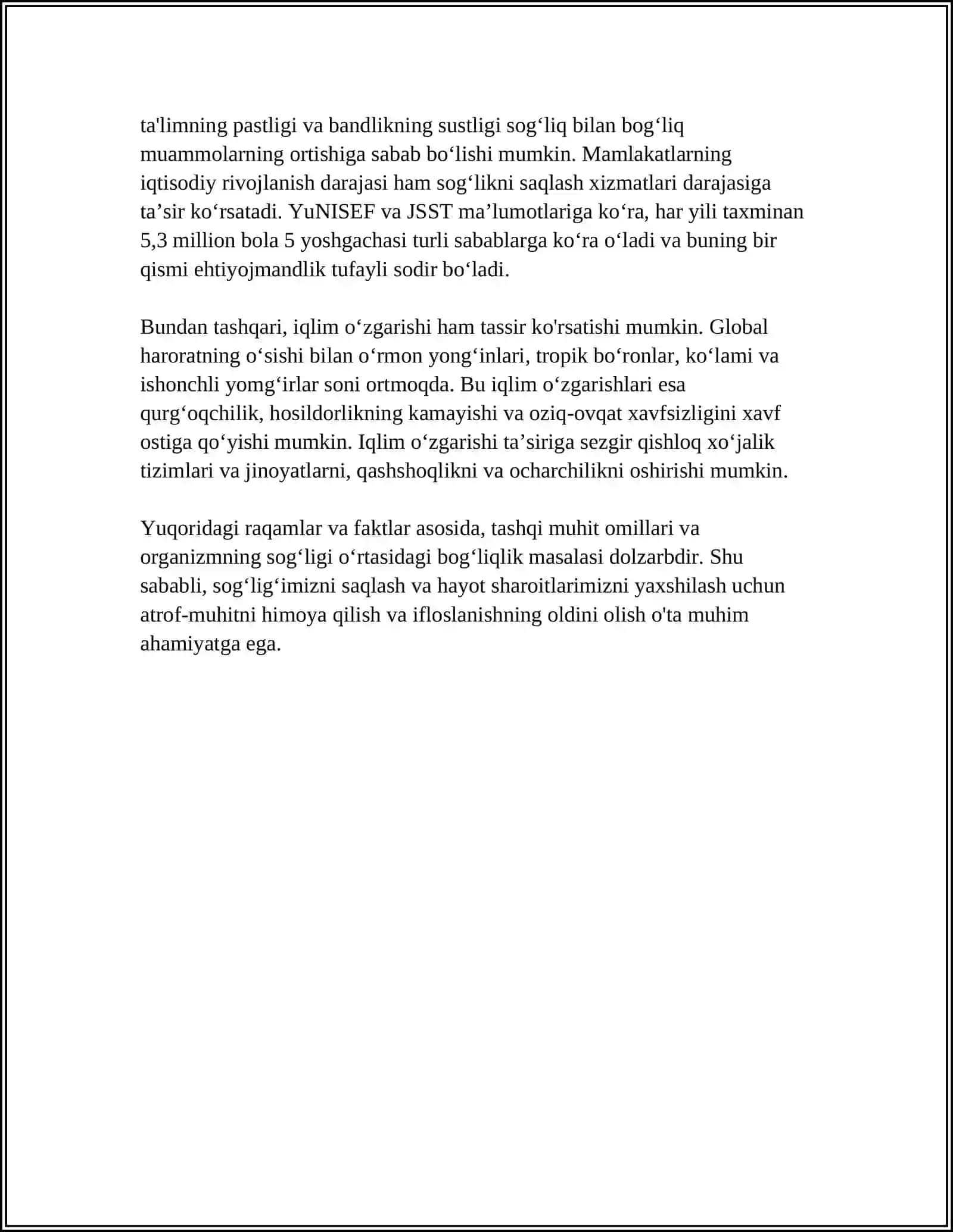 ORGANIZMDA TASHQI MUHIT PATOGEN OMILLARNING TAʼSIRI 4