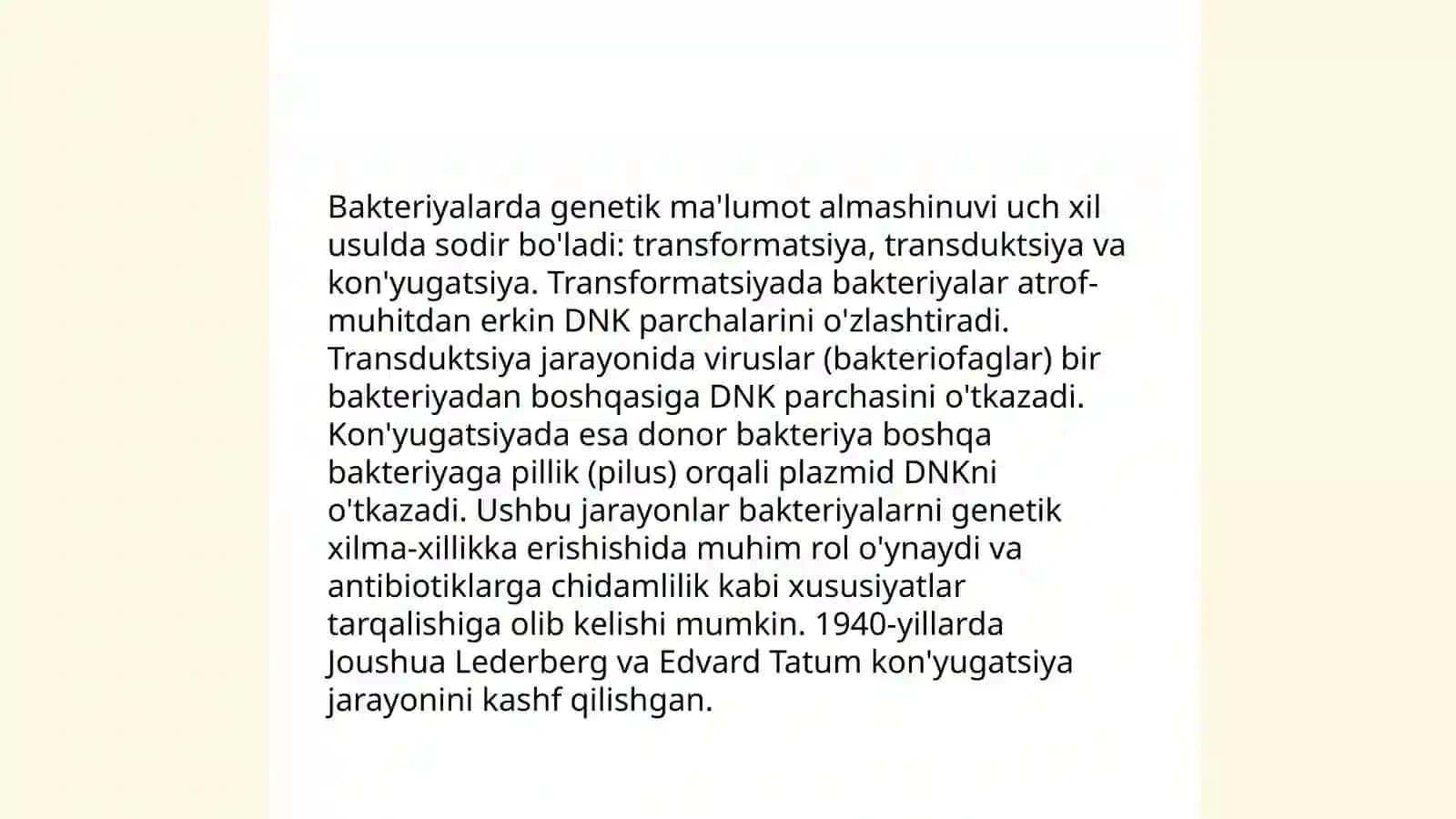 Mikroorganizmlarning genetikasi va o'zgaruvchanligi 4