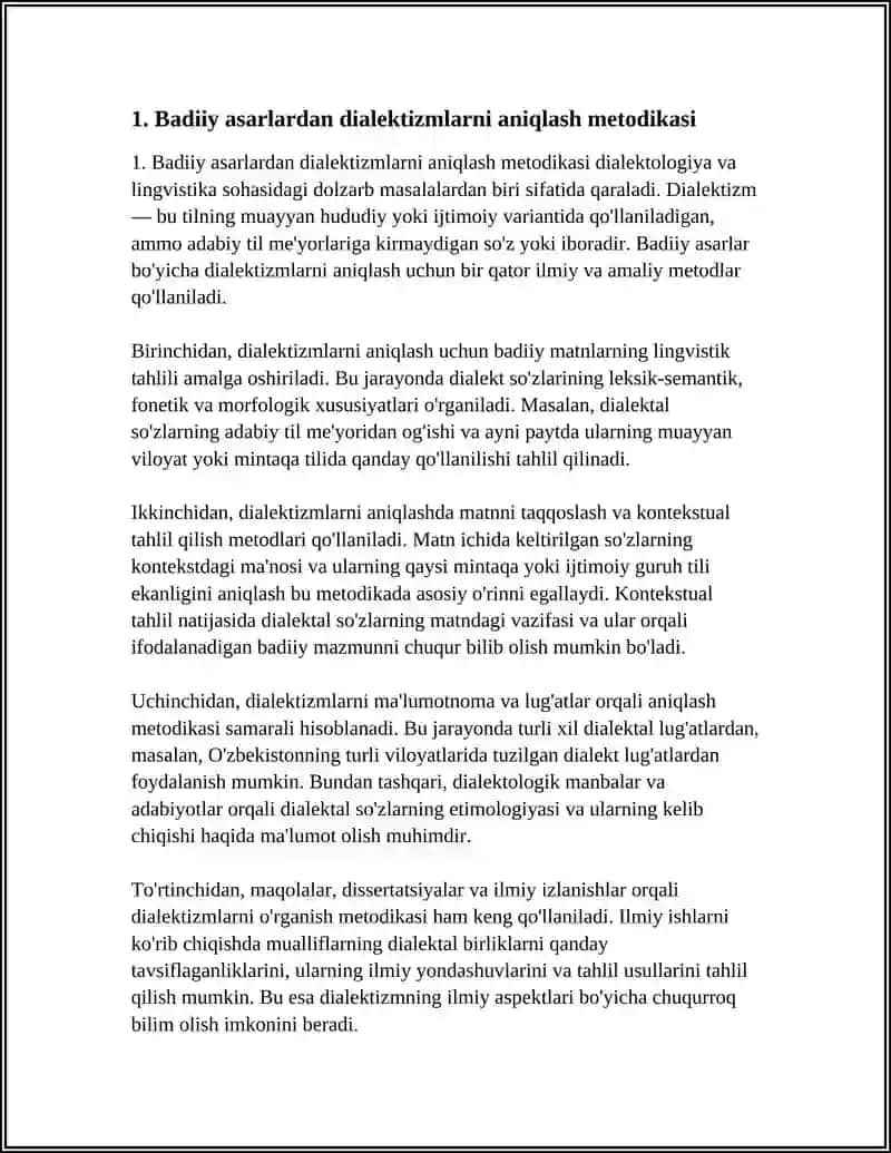 BADIIY ASARLAR MATNIDAN DIALEKTIZMLARNI TOPISH VA IZOHLASH 4