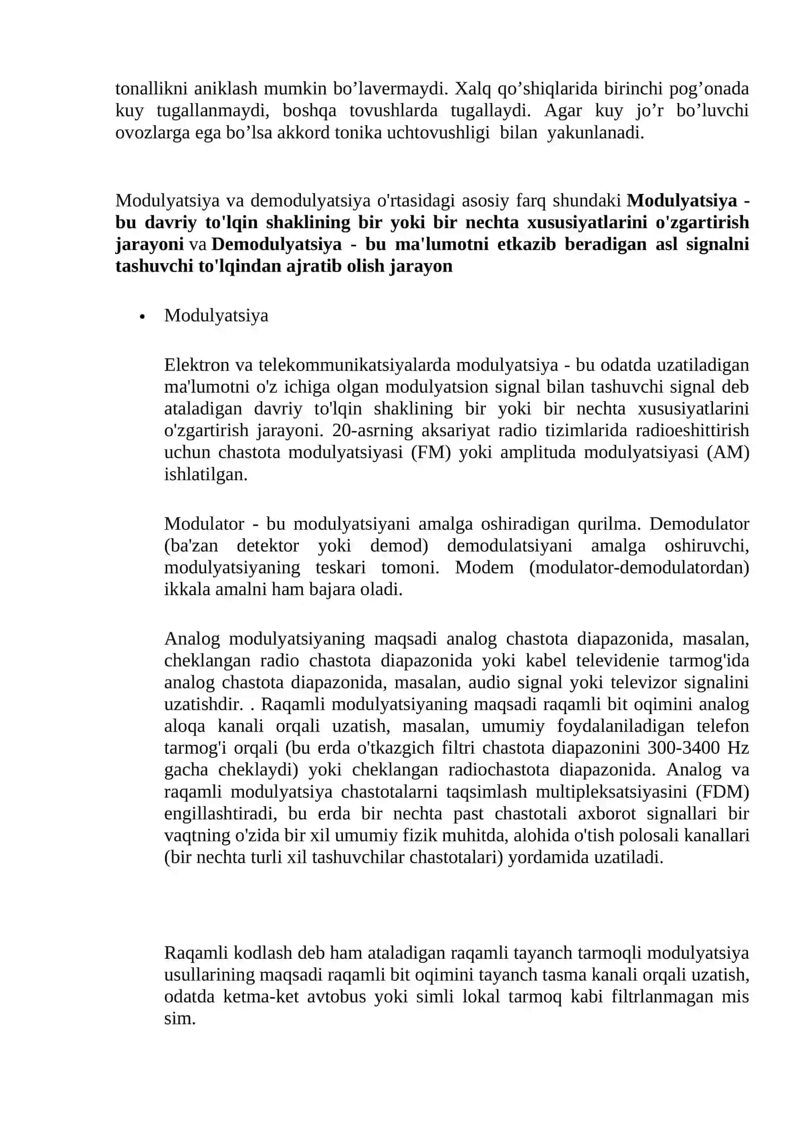 O’g’ishma va Modulyatsiya 4
