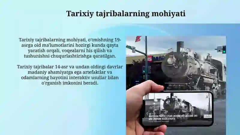 AR texnologiyalari yordamida interaktiv texnologiyalari va tarixiy tajriba yaratish 4