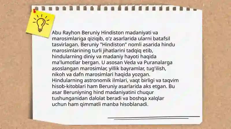 Beruniy asarlarida diniy marosimlarning yoritilishi 4