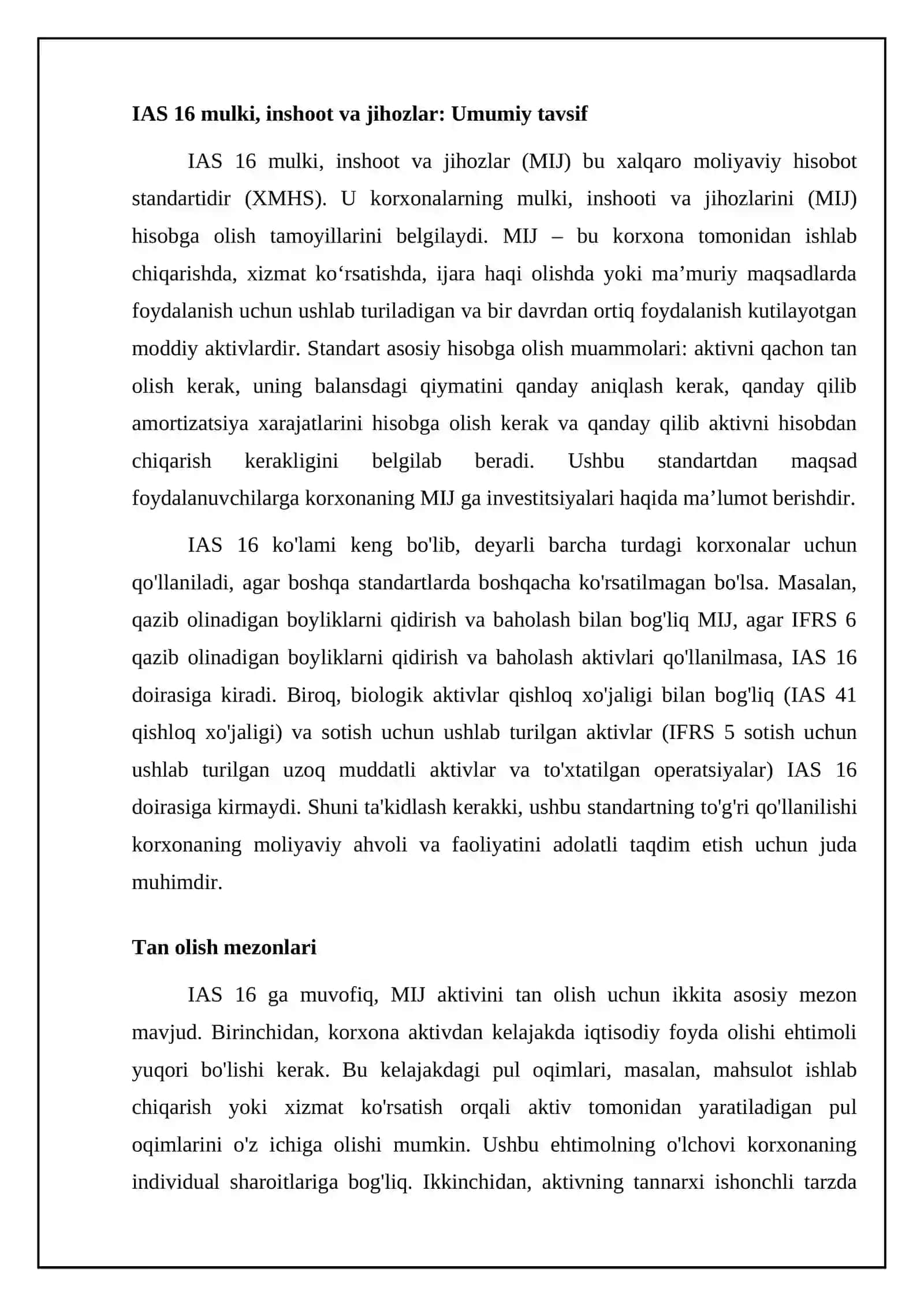 Asosiy vositalar hisobi nomli 5-bhms va uning mazmuni 4