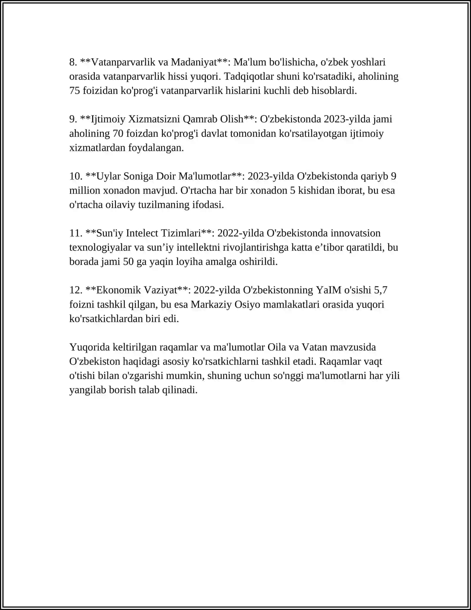 MUSTAQIL ISH Mavzu: VATAN OLDIDAGI BURCHIMIZ 4