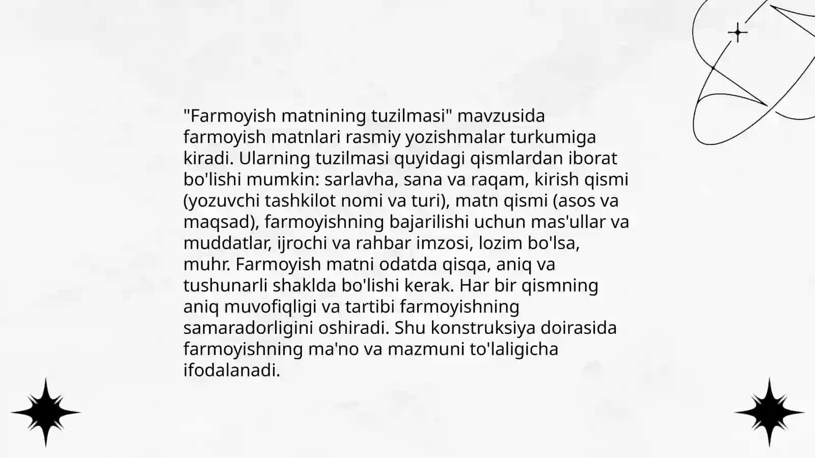 Farmoyish matni namunalarini tayyorlash 4