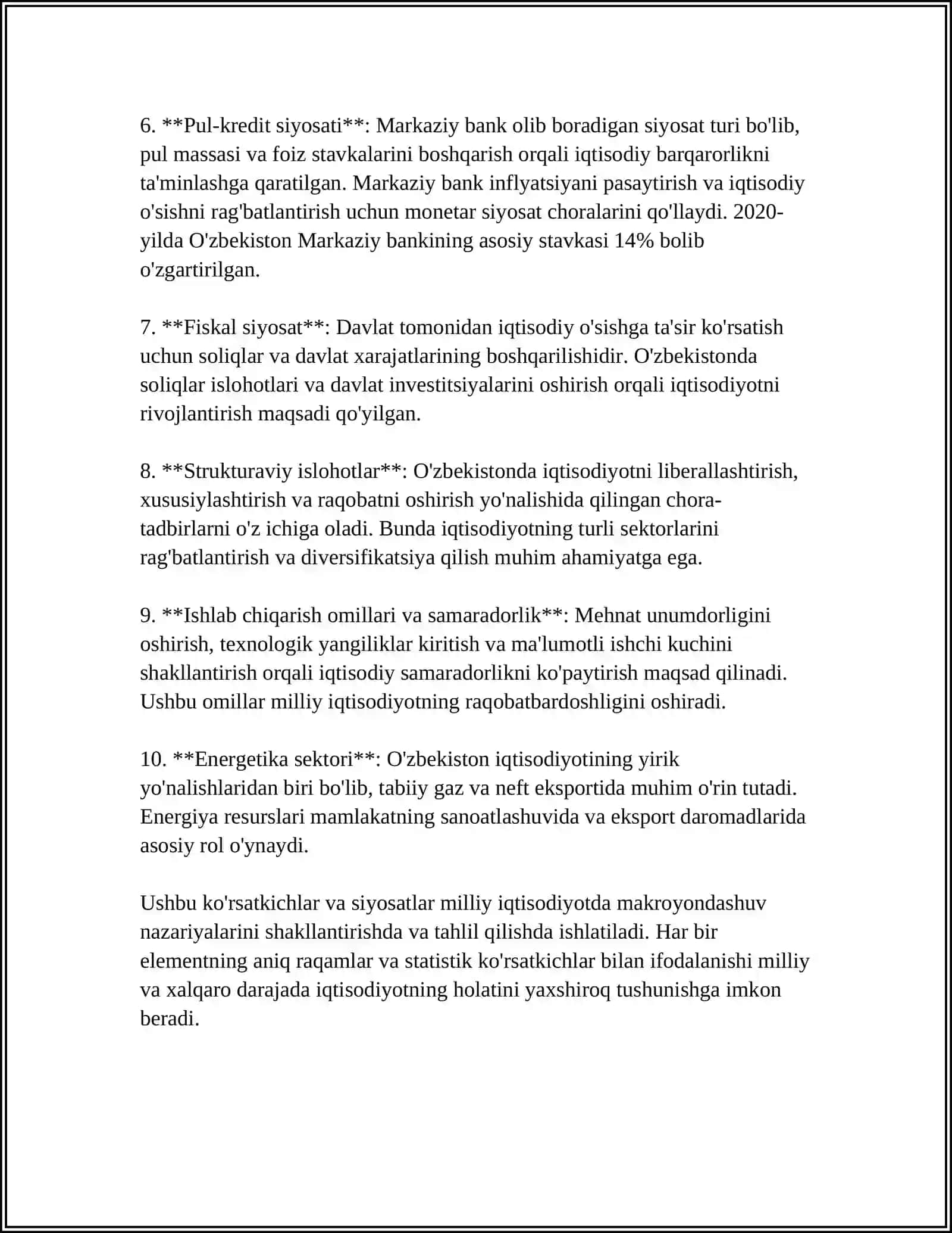 MILLIY IQTISODIYOT JARAYONLARINI BAHOLASHDA MAKROYONDASHUV 4