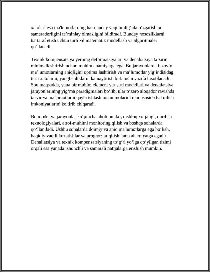 DENALIATSIYA VA YER SIRTI MODELLARI TEXNIK KOMPENSATSIYASI 4