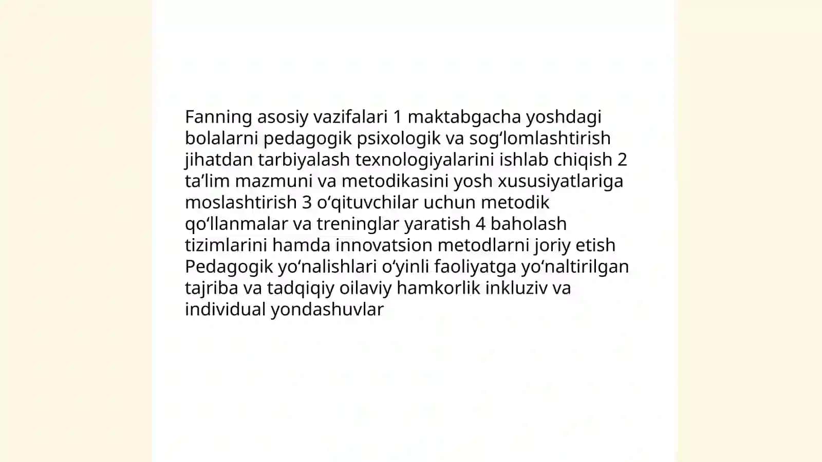 Maktabgacha taʼlim metodikasi fanining maqsad va vazifalari 4