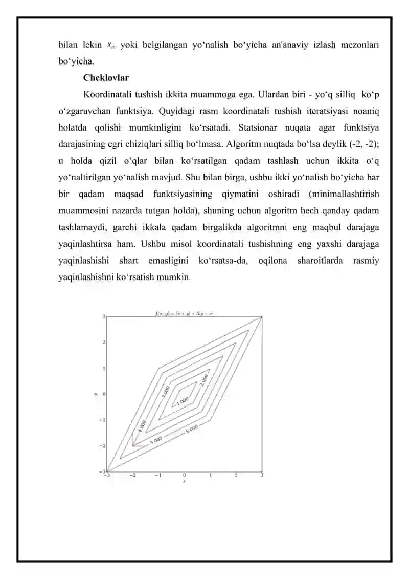 Koordinatalar bo'yicha tushish usuli, gradient tushish usuli 4