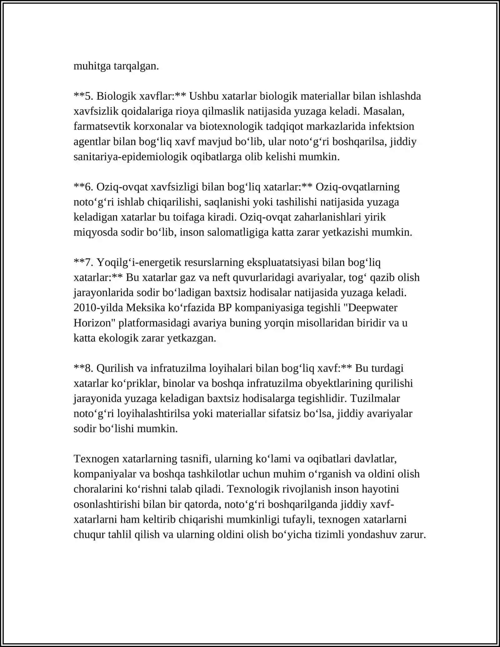 TEXNAGEN RISKDA XAVF XATARLAR TAHLILI 4