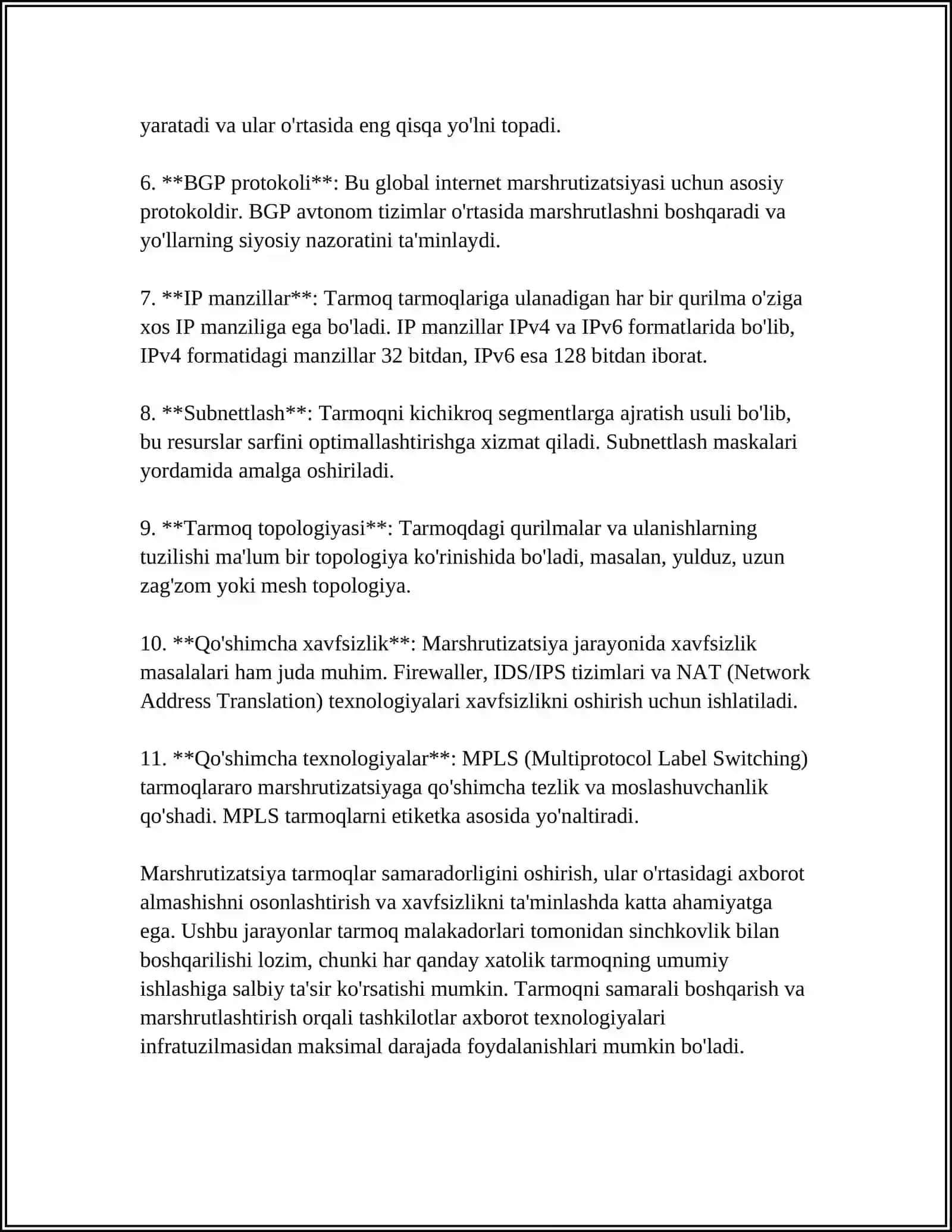 ROUTERLAR VA ULARNING ISHLASH PRINSIPINI CISCO PACKET TRACERDA ROUTERLAR SOZLAMALARI 4
