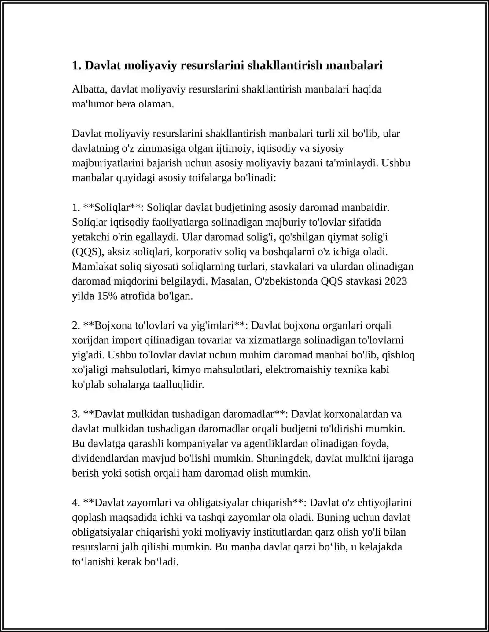 DAVLAT MOLIYAVIY RESURSLARINI SHAKLLANTIRISH VA ISHLATISH JARAYONLARINI NAZORATINI OLIB BORISH SHAKLLARI 4