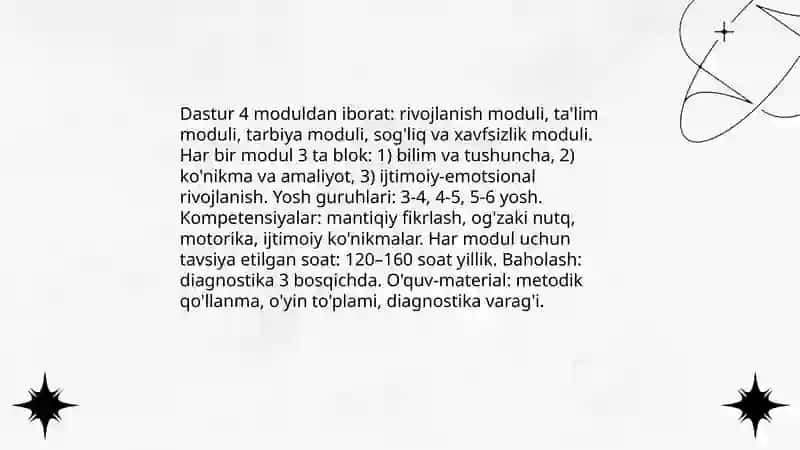 Takomillashtirilgan Ilk Qadam dasturi 4